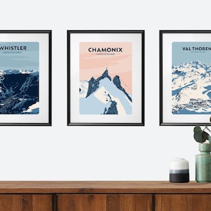 Set of 3 Ski prints, choose any 3 of our ski resort prints, Ski Gondolas, Ski Lifts, Cable Cars, Ski Gifts