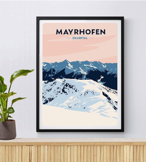 Mayrhofen Ski Resort Poster: Tyrolean Alps Giclée Print