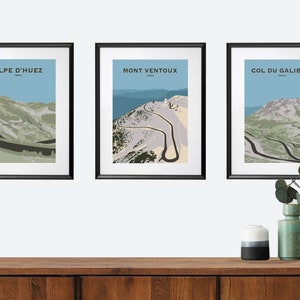 Conjunto de 3 impresiones ciclistas, elija 3 de nuestras impresiones de pases ciclistas, Tour de Francia, impresión ciclista, regalo de ciclista