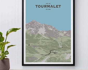 Col Du Tourmalet, Cycling Print, Cyclist Gift