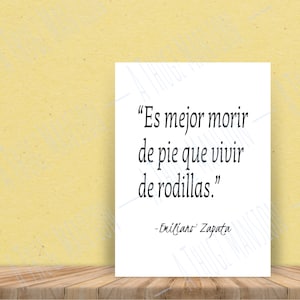 Emiliano Zapata Quote Printable Wall Art, Digital Download, Home Decor, Printable, Quote Print, Zapatista Printable Poster, Chicano Art