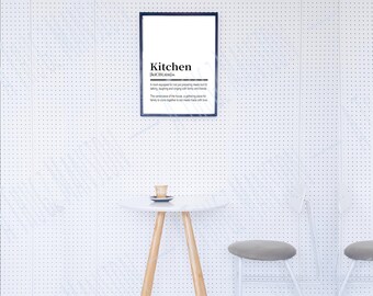 Kitchen Definition Printable Wall Art, Digital Download, Home Decor, Dictionary Printable, Kitchen Quote Print, Home, Housewarming, Poster