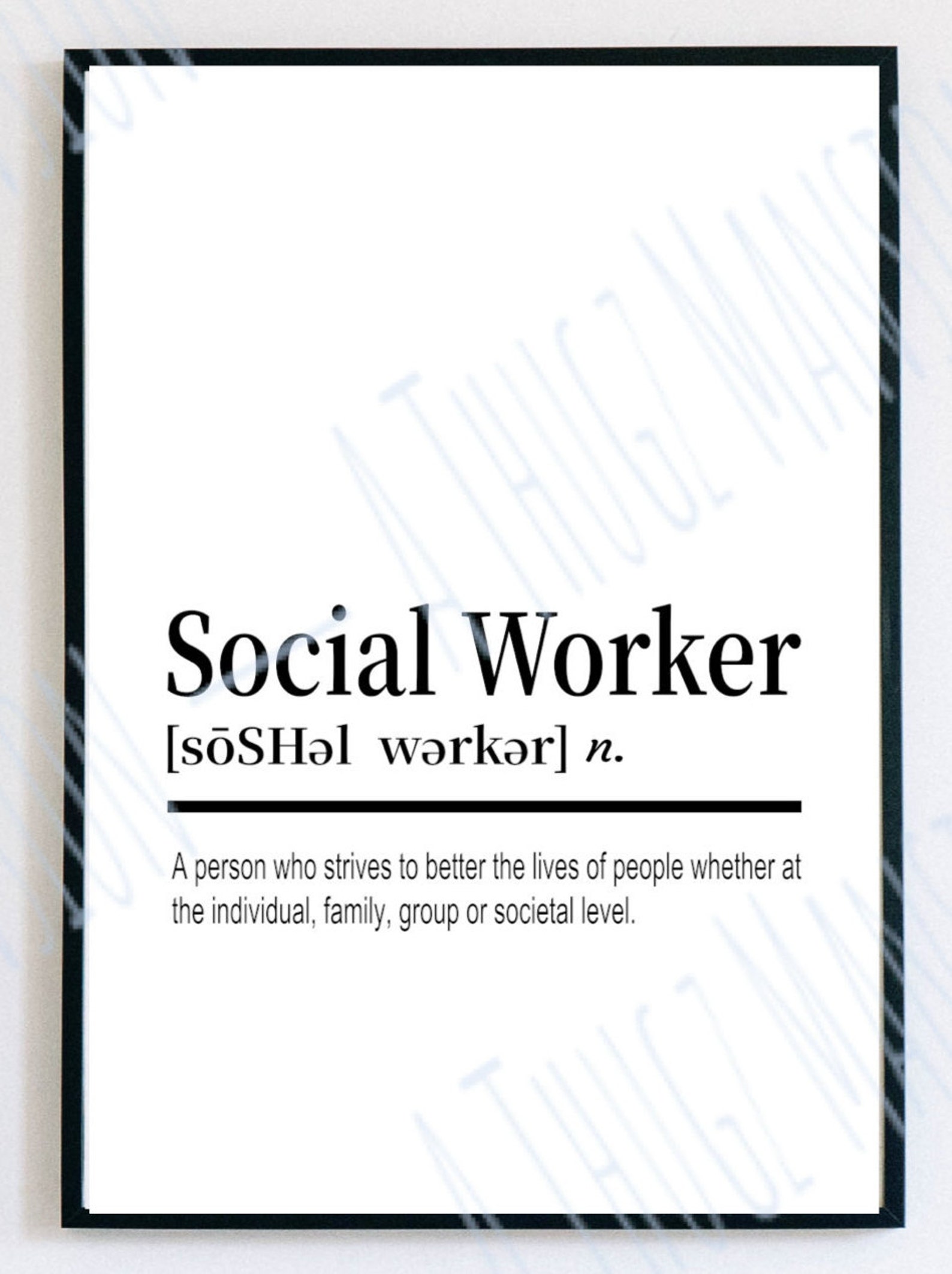 Social Worker Definition Printable Wall Art Digital Download Etsy