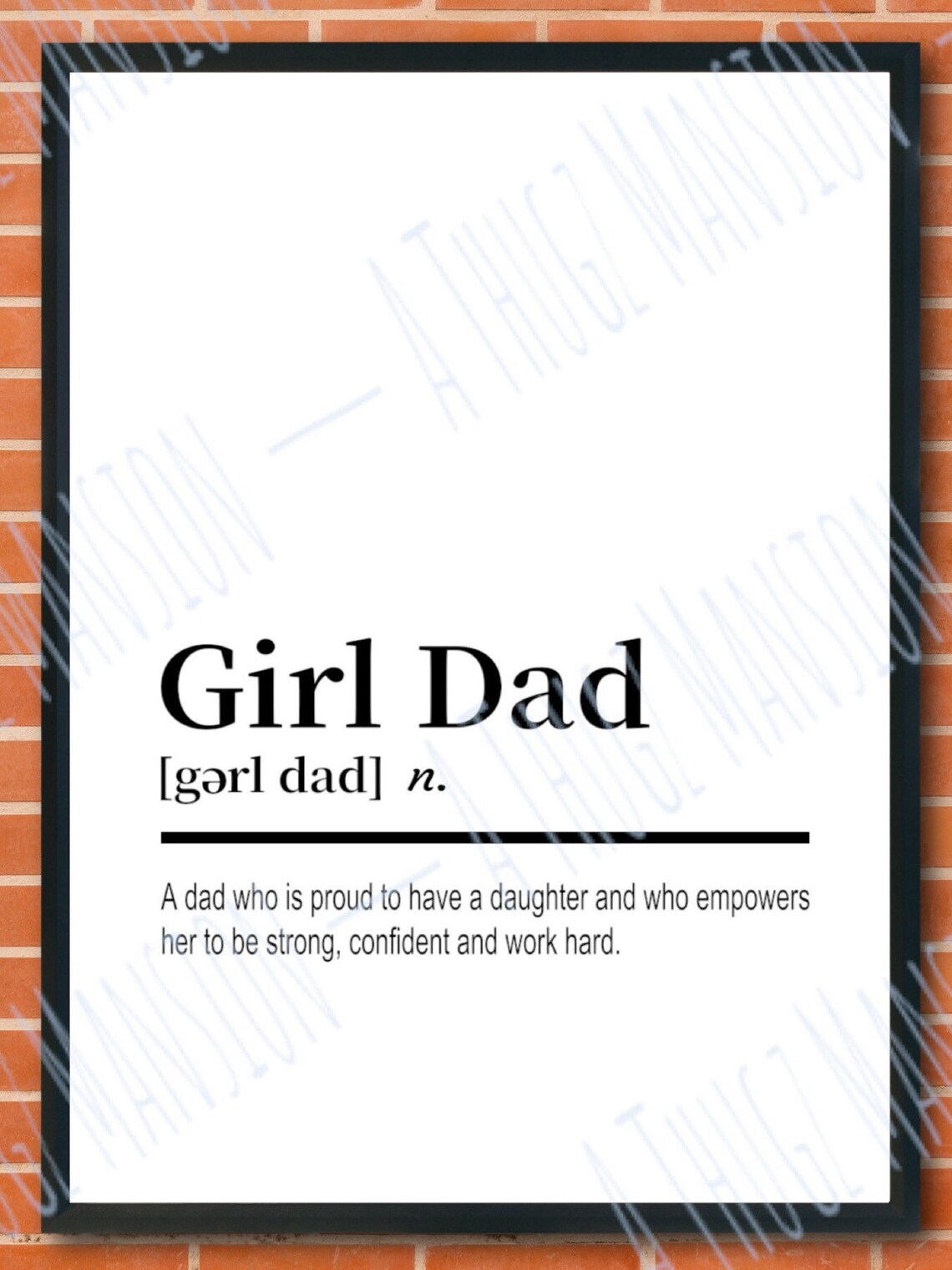 Girl Dad Definition Printable Wall Art, Digital Download, Girl Dad Meaning, Home Poster