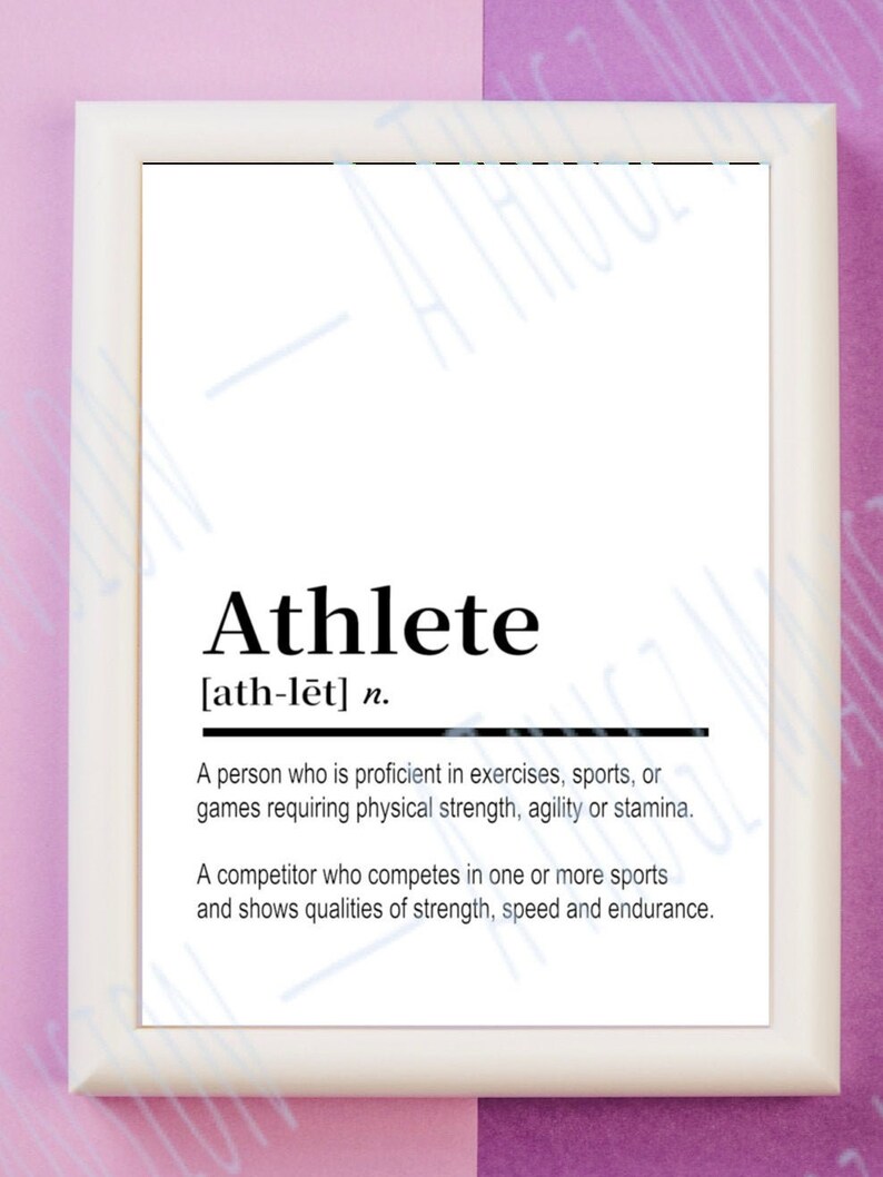Athlete Definition Printable Wall Art, Digital Download, Home Decor