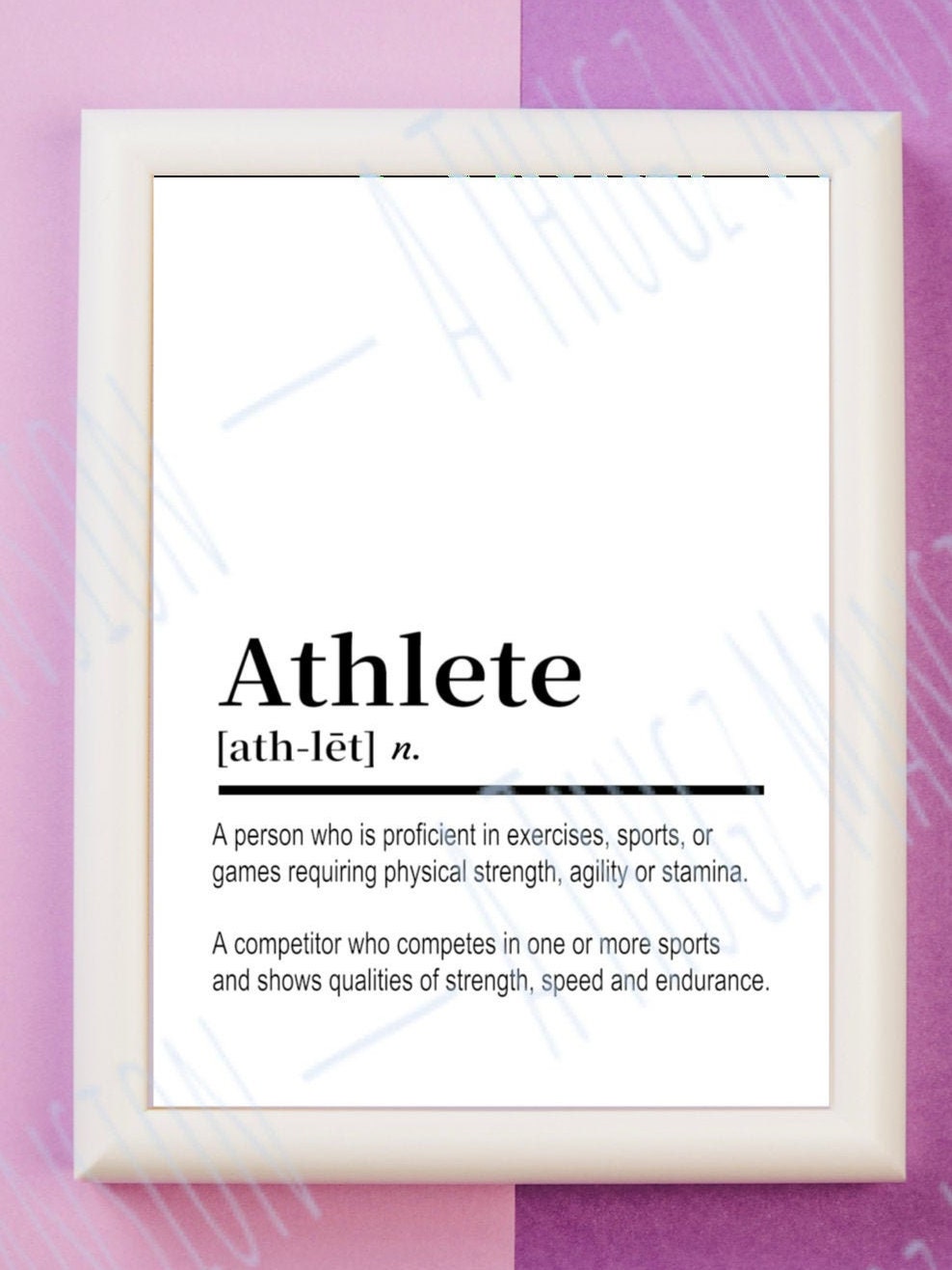Athlete Definition Printable Wall Art, Digital Download, Home Decor