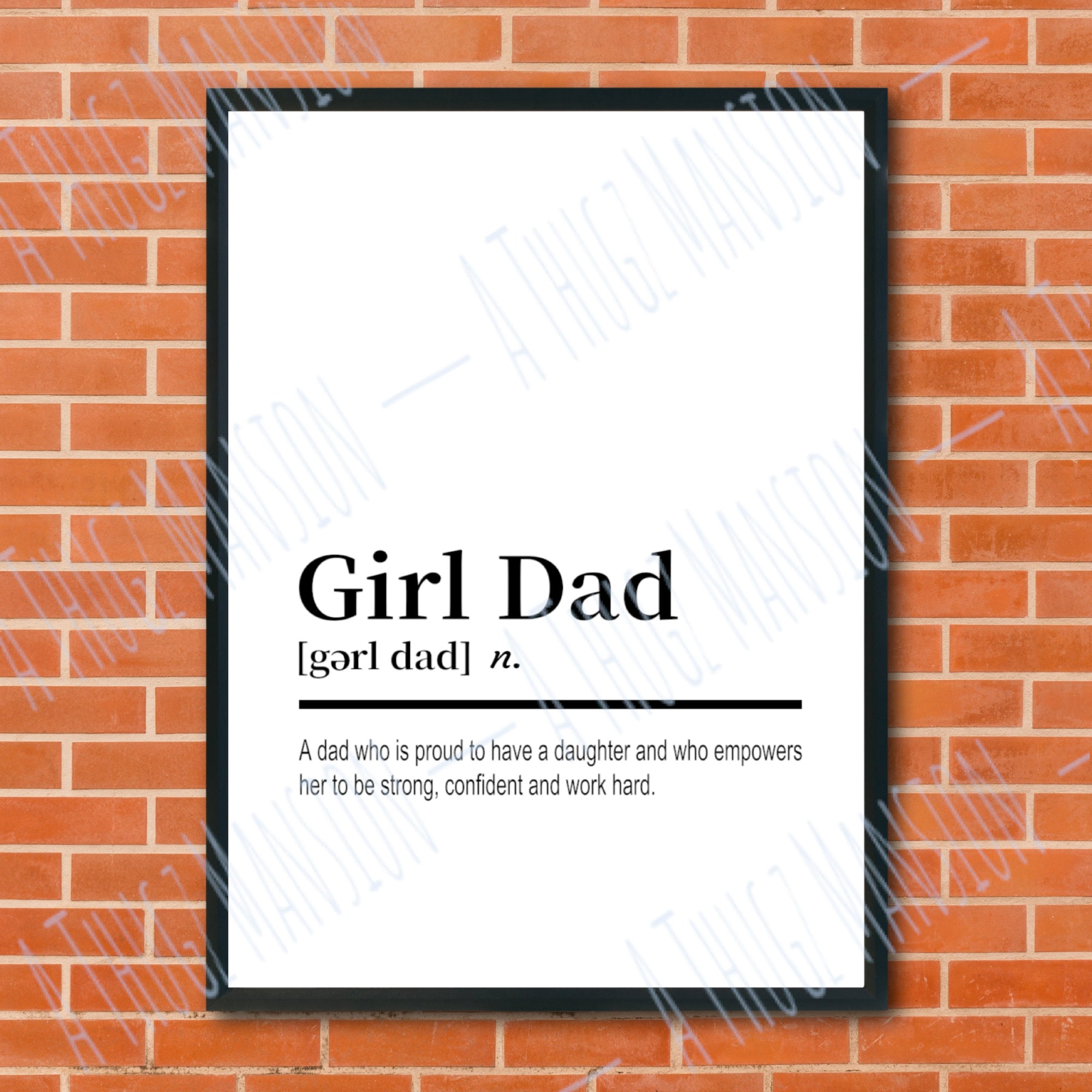 Girl Dad Definition Printable Wall Art, Digital Download, Girl Dad Meaning, Home Poster