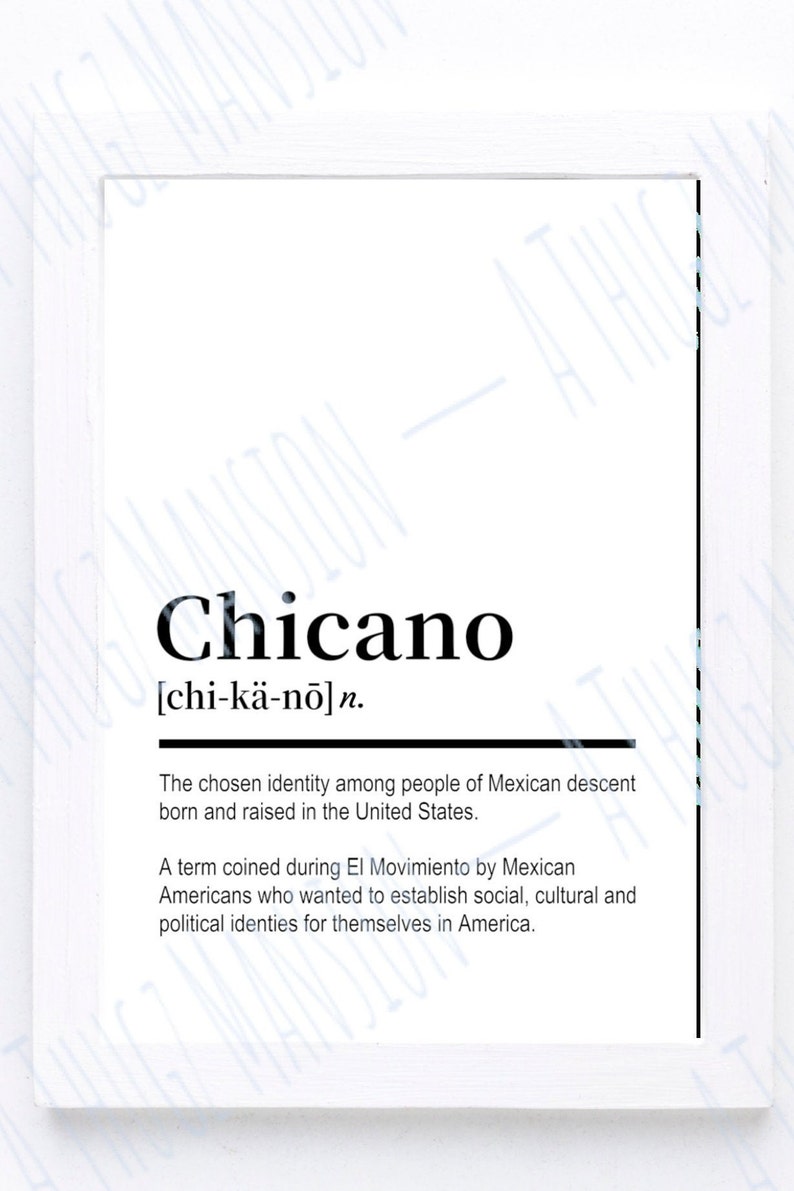Chicano Definition Printable Wall Art, Digital Download, Home Decor