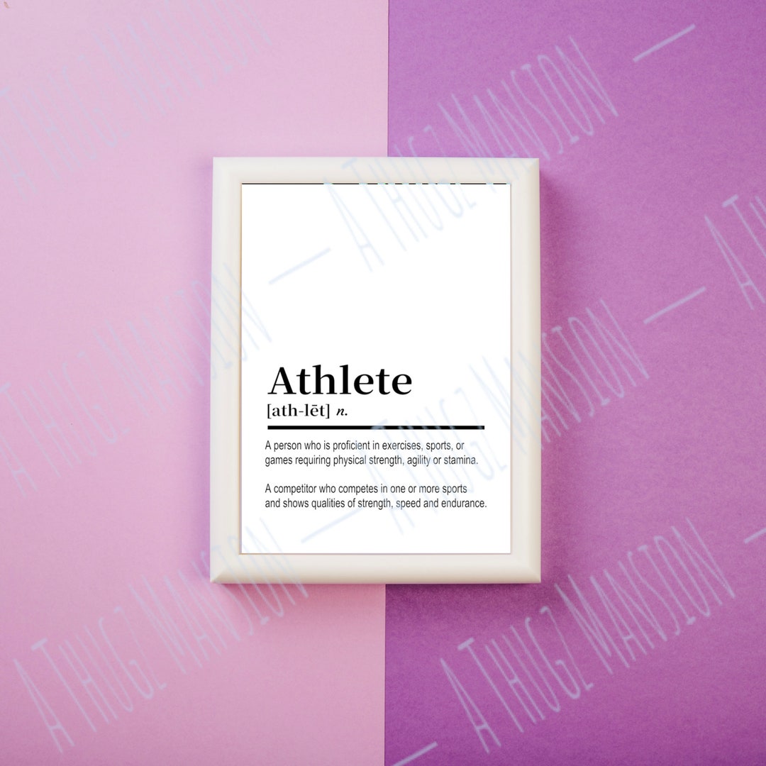 Athlete Definition Printable Wall Art, Digital Download, Home Decor
