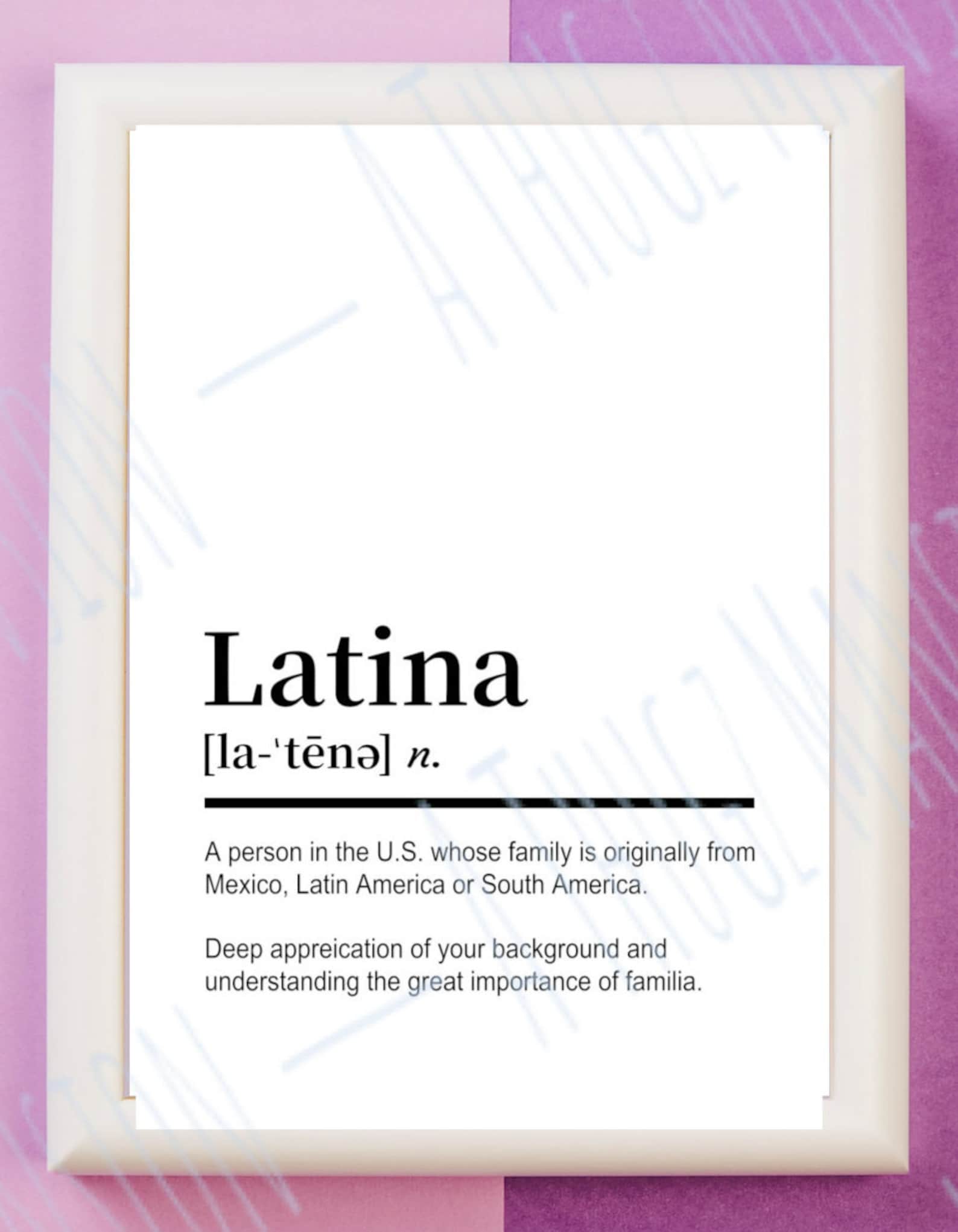 Latina Definition Printable Wall Art Digital Download Home Etsy