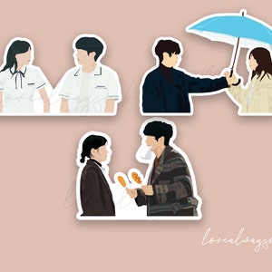 Nuestras queridas pegatinas de verano, nuestro querido paquete de verano, pegatinas de K-drama, paquete de pegatinas, K-Drama, Choi Woo-Shik, Fanmade, programas de televisión, coreano