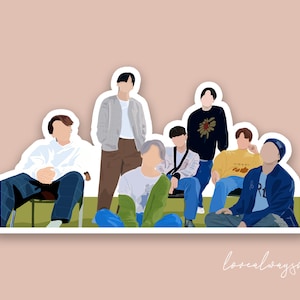 La vie de BTS continue autocollant de <br> Profitez-en ! BTS dans la rue | Portrait BTS | Clipart vectoriel | Bangtan | Amoureux de l'armée | la vie continue | Soyez l'album | K-pop