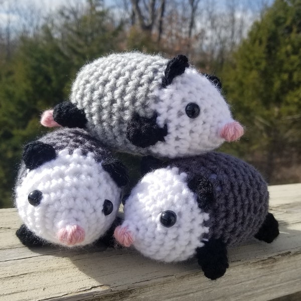 Crochet Baby Possum - Amigurumi - Stuffed Animal - Plush Toy - Little - Baby Animal - Oppossum - Cute - Small - Cheap - Animal - Tiny - Gift