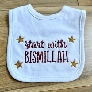 Start with Bismillah Embroidered Baby Bib