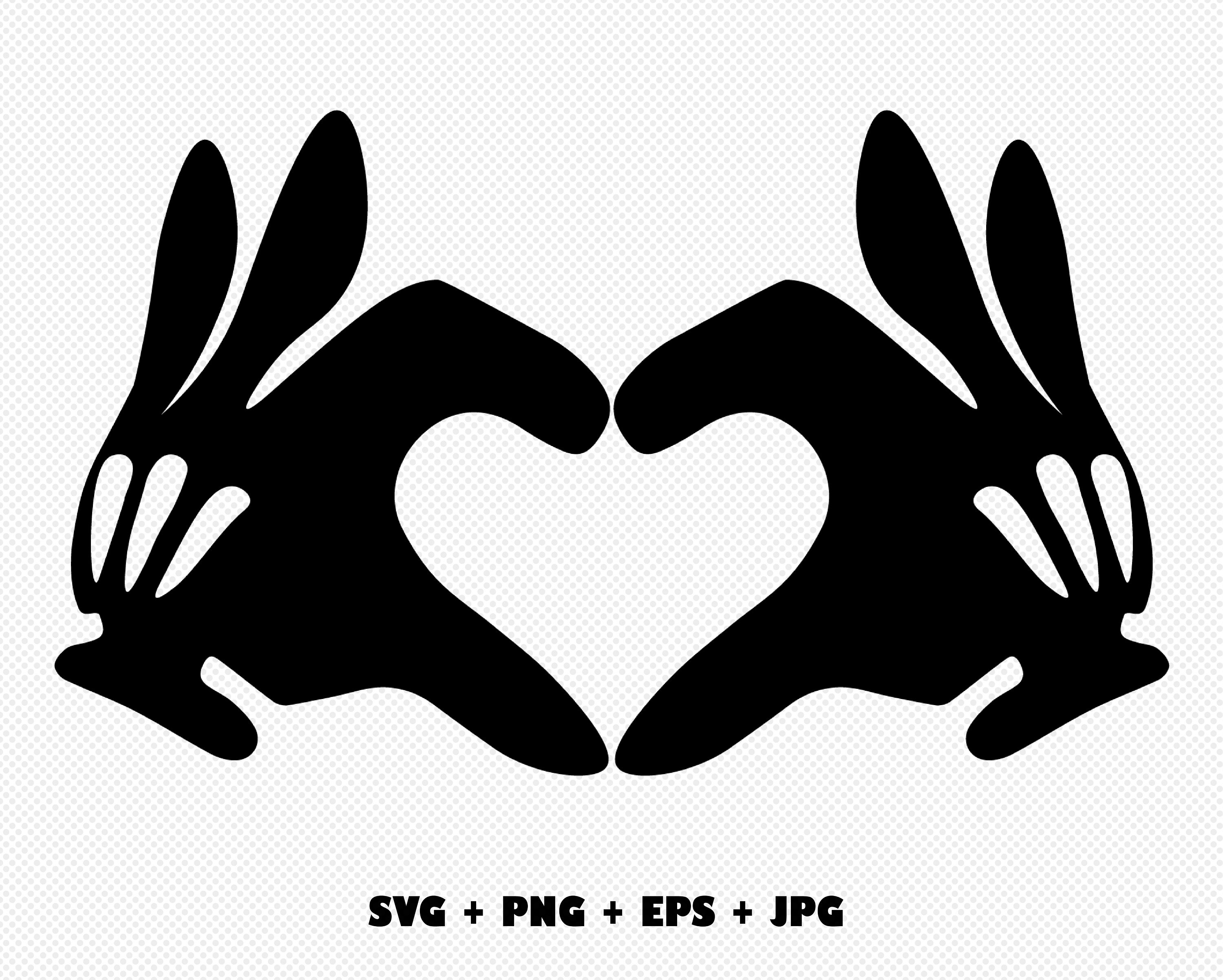 Mickey hands svg heart hands cut file png of mickey finger Etsy