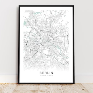 Impression de carte de ville de Berlin, affiche de Berlin Allemagne, art de mur de Berlin, carte de rue de Berlin, * Téléchargement numérique instantané *