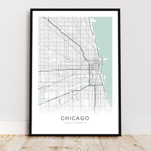 Chicago Stadt Karte, Chicago Stadtplan Poster, Chicago Wandkunst, Chicago Street Karte, * Sofortiger digitaler Download*