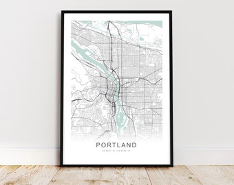 Portland City Map Print, Portland Oregon Poster, Portland Wall Art, Portland City Street Map *Instant Digital Download*