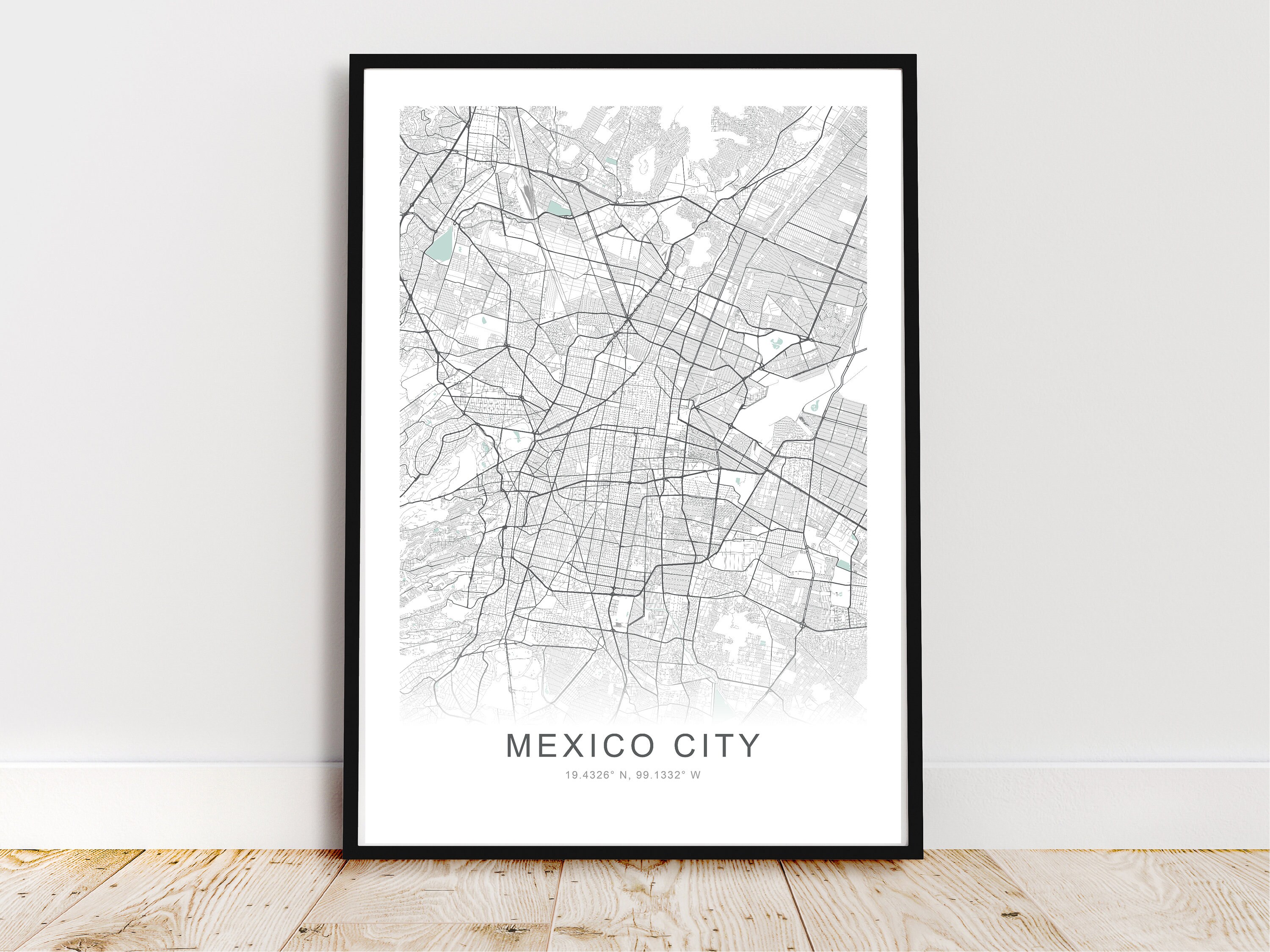 Ciudad de Mexico map Old map of Ciudad de Mexico print Fine print, available on paper or