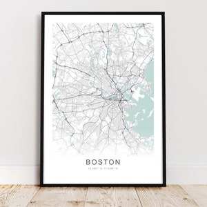 Boston City Map Print, Boston Massachusetts Poster, Boston Wall Art, Boston Street Map, *Instant Digital Download*