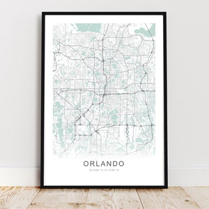 Orlando City Map Print, Orlando Florida Poster, Orlando Wall Art, Orlando Street Map, *Instant Digital Download*