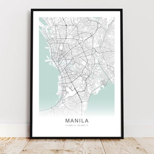 Manila City Map Print, Manila Philippines Poster, Manila Wall Art, Manila Street Map, *Instant Digital Download*