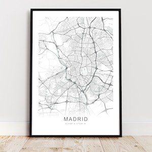 Madrid Karte Print, Madrid Spanien Poster, Madrid Wandkunst, Madrid Street Karte, * Sofortiger digitaler Download*