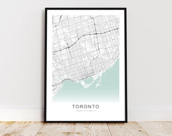 Toronto City Map Print, Toronto Ontario Poster, Toronto Canada Wall Art, Toronto Street Map, *Instant Digital Download*