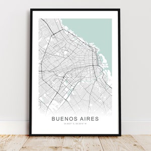 Buenos Aires City Map Print, Buenos Aires Argentina Poster, Buenos Aires Street Map Wall Art, *Instant Digital Download*