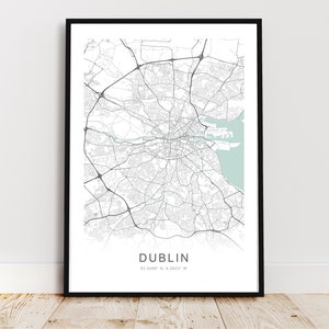 Dublin City Map Print, Dublin Ireland Poster, Dublin Wall Art, Dublin Street Map *Instant Digital Download*