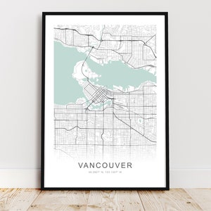 Vancouver BC City Map Print, Vancouver Canada Poster, Vancouver Wall Art, Vancouver Street Map, *Instant Digital Download*