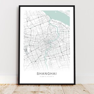 Shanghai City Map Print, Shanghai China Poster, Shanghai Wall Art, Shanghai Street Map, *Instant Digital Download*