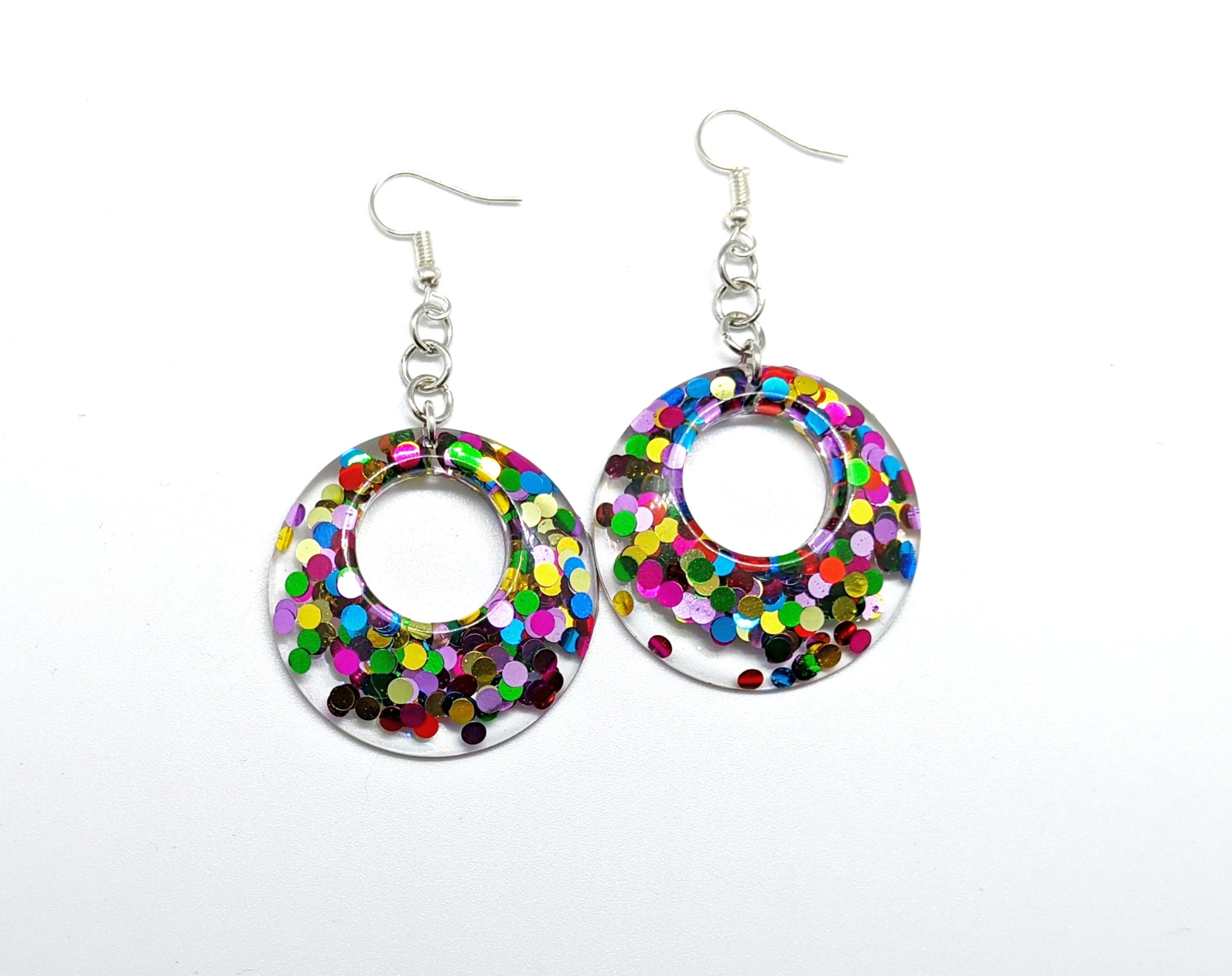 Confetti Earrings Resin Earrings Statement Jewelry Gift Etsy