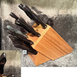 Cutco Solid Wood Knife Block Very Clean 6 Slots 1 Hole