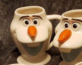 Disney's Olaf from Frozen II Ceramic Hand-Painted Figural 16 oz Mugs 4-pc Set