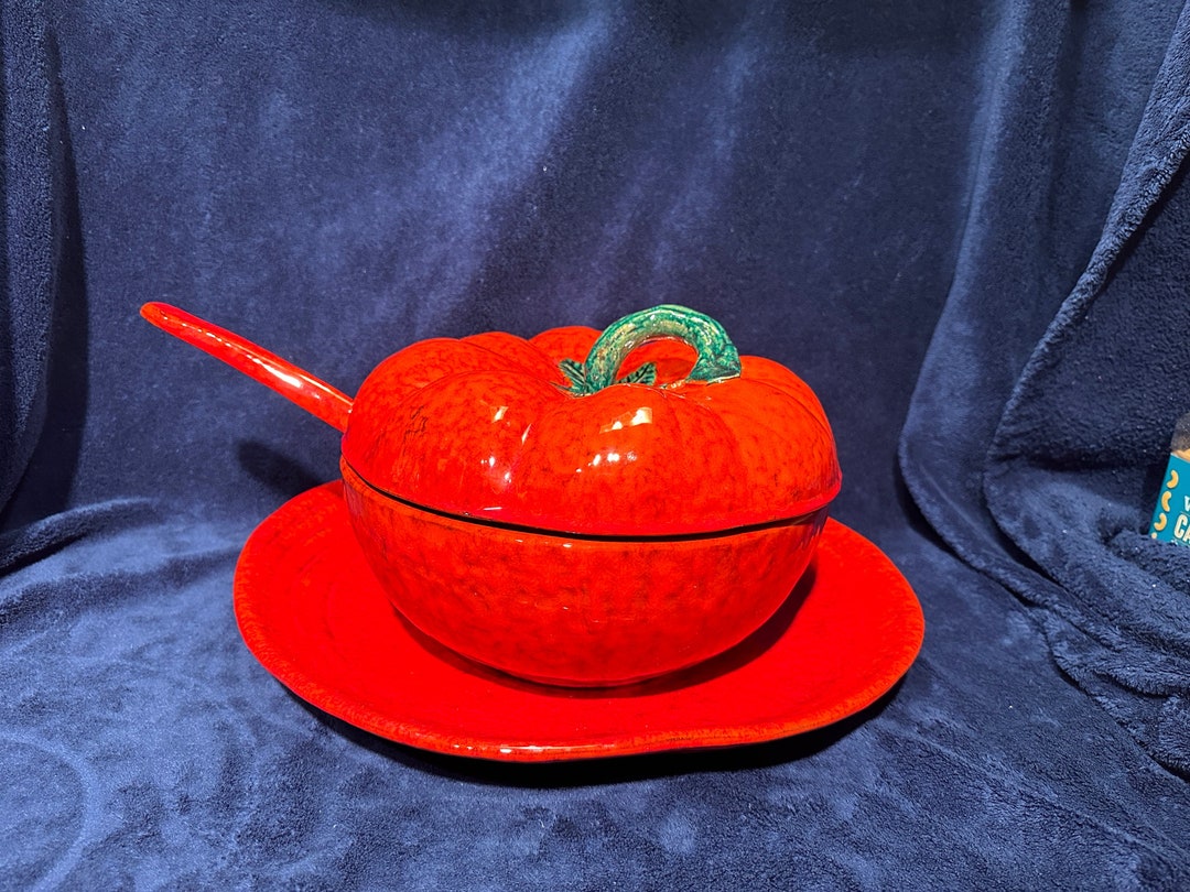 Italian Peasant Village "pv" Ceramic Hand Painted Tomato Theme Sauce ...