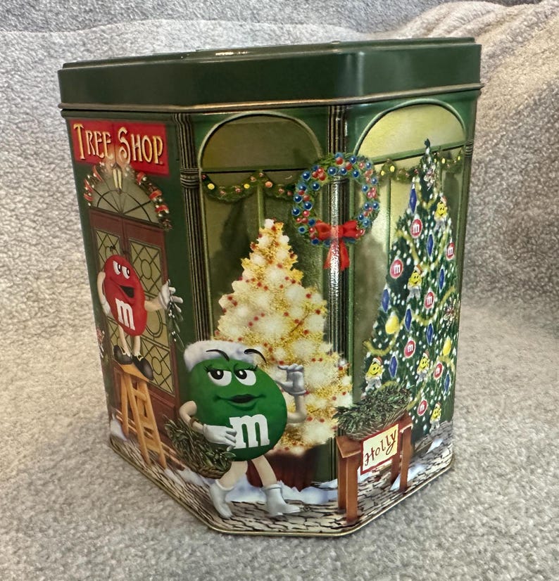 M&M HOLIDAY Limited Edition 2000 Canister - TIN!!!! - so Festive and ...