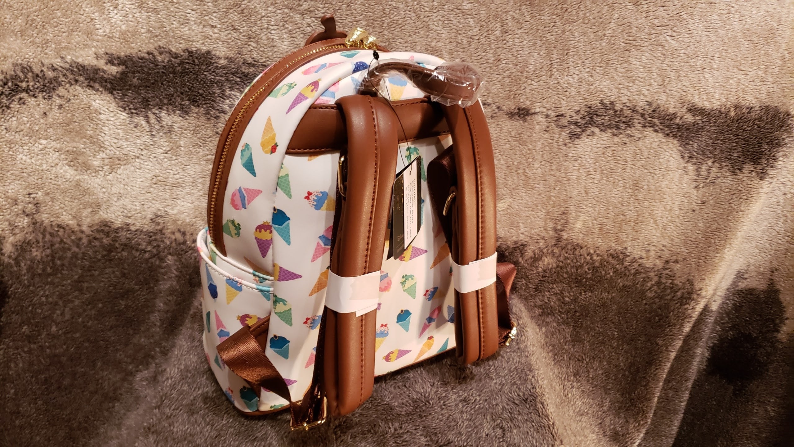 Disney Lounge Fly  Cream Mini Backpackwith Whimsical Design large front pocket Exclusive Minnie Mouse Loungefly Backpacks: Sweeten Up Your  main image 4