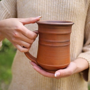 Handmade Ceramic Mug, Large Pottery Mug, Beer Mug, Natural Pottery Handmade Mug, Best Friend Gift, Large Coffee Mug, Big Tea Mug, Mom Gift