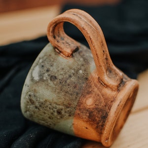 Handmade Ceramic Espresso Mug, Raku Pottery Coffee Mug, Rustic Coffee Cup, Coffee Lover Gift, Best Friend Gift Idea, Kitchen Decor Idea image 7
