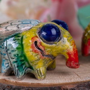 Handmade Ceramic Fly Figurine: Colorful Farmhouse Decor