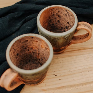 Handmade Ceramic Espresso Mug, Raku Pottery Coffee Mug, Rustic Coffee Cup, Coffee Lover Gift, Best Friend Gift Idea, Kitchen Decor Idea image 4