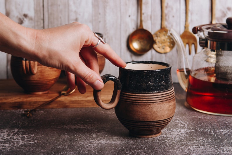 Ceramic Coffee Mug, Handmade Ceramic Cup, Tea Cup, Handmade Glazed Mug, Best Friend Gift Idea, Birthday Gift, Mom Gift, Housewarming Gift image 4