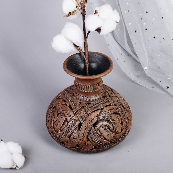 Ceramic  Openwork Vase, Pottery Dried Flower Vase, Home Decor Made In Ukraine, Handmade Pottery Flower Vase, Table Decor, Gift Idea Mom gift