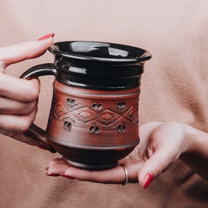 Large Pottery Mug, Handmade Ceramic Beer Mug, Milked Pottery, Mom Gift, Organic Natural Pottery Mug, Best Friend Gift, Gift Idea, Dad Gift