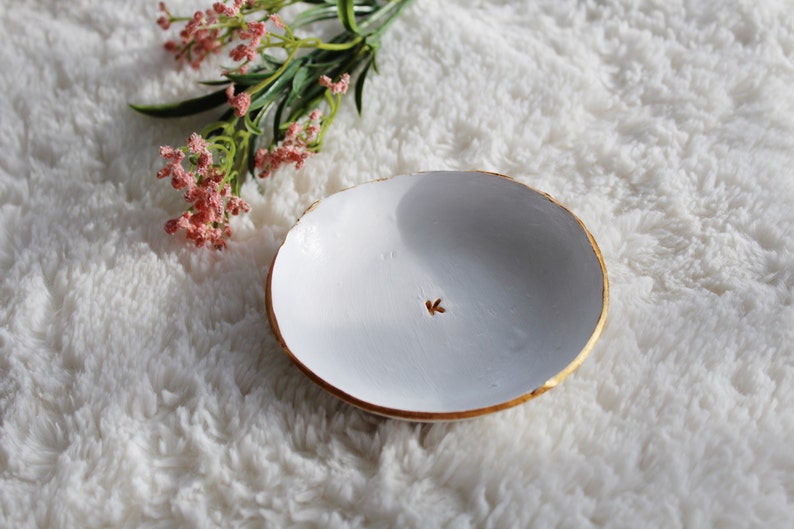 Custom Initial Ring Dish Trinket Dish Clay Bowl Engagement Ring Dish Monogram Dish Personalized Ring Dish