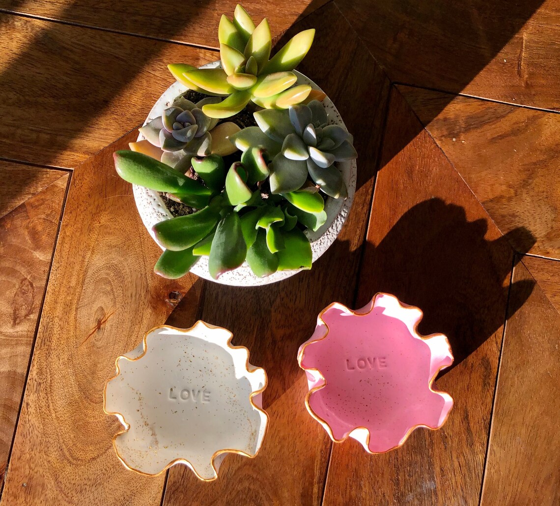 Handmade LOVE polymer clay jewelry bowl Etsy