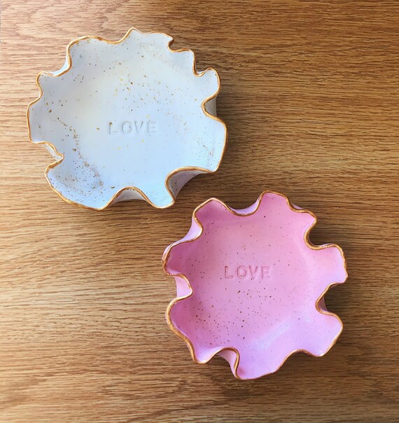 Handmade LOVE polymer clay jewelry bowl Etsy