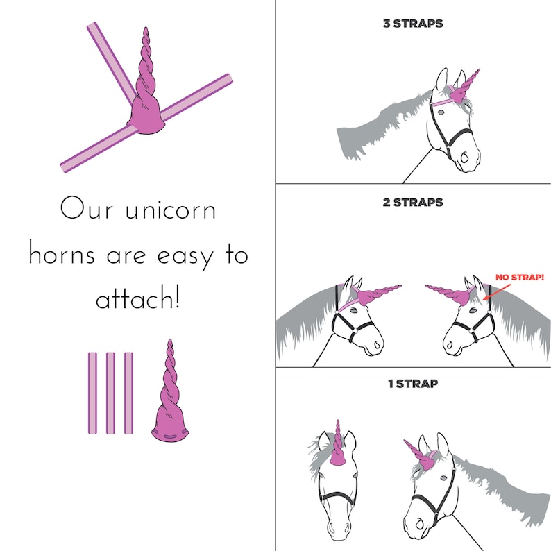 Unicorn Horn for Horses, Ponies, Minis / Easy Adjustable Straps Included / Perfect for Unicorn Photoshoots image 10