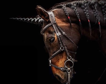 Cuerno de unicornio para caballos o ponis / Fácil de colocar / Correas ajustables incluidas